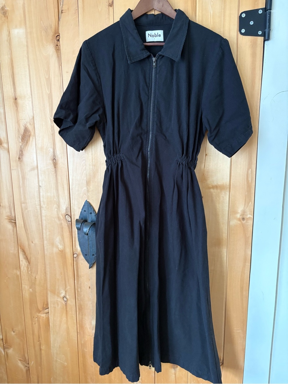 Noble Long Utility Dress in Ash (black), size L